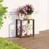 HOMLUX 2/3/4 Tier Plant Stand Flower Pot Shelf Wood Design Display Rack Side Table - 2 of 4