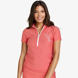 Calypsa Women's Plus Size Half-Zip Short Sleeve Rashguard UPF 50+ Adele Swim Top - 1 of 1