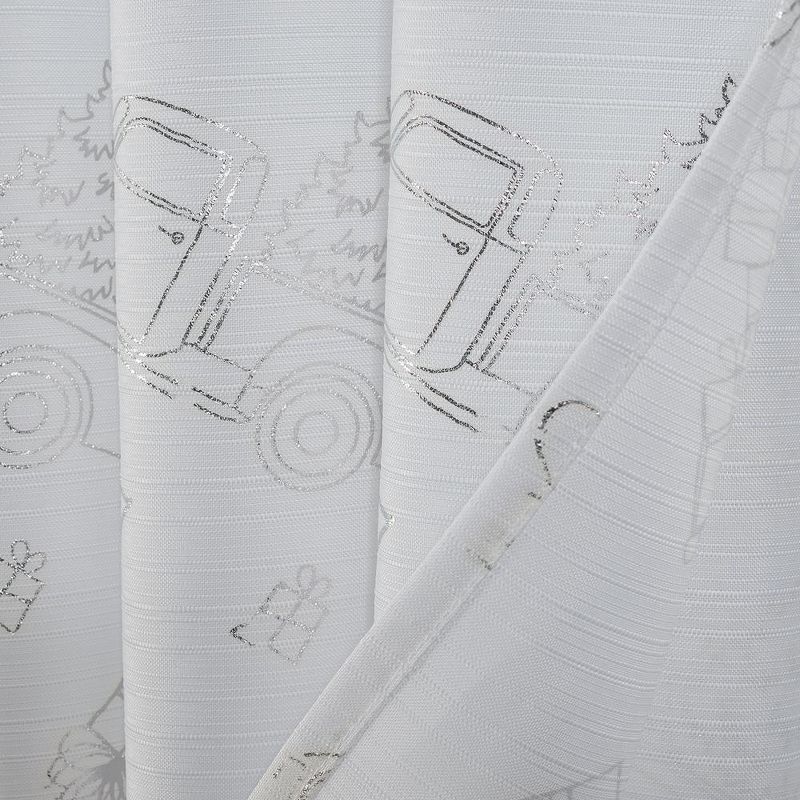 RT Designers Collection Christmas Trucks Foil Shower Curtain 70" x 72" White/Silver, 3 of 5