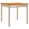 vidaXL 5 Piece Patio Dining Set with Cushions Beige Poly Rattan - 4 of 4