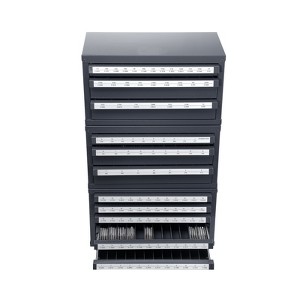 VEVOR Drill Bit Dispenser Cabinet, 3 Pieces Three-Drawer for 1/16" to 1/2" & Letter Sizes A to Z, Five-Drawer Drill Bit Organizer, Black - 1 of 4