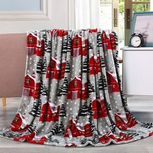 Lomsoe Christmas Tree Blanket Holiday Printed Flannel Throw Blanket Perfect Holiday Decor Gift for Family Friends Christmas Gift. - 1 of 3