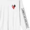 The Suicide Squad Movie Harley Quinn Diamond Bullseye Crew Neck Long Sleeve Men's White Tee - 4 of 4