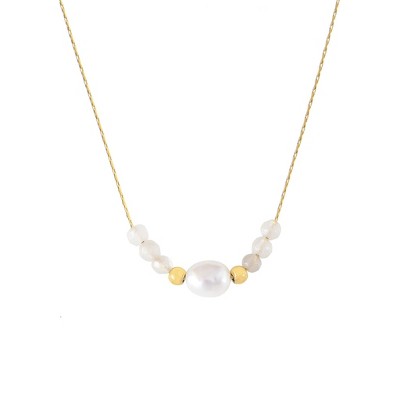 Anna-Kaci Trendy Pearl Necklace Gold Plated Choker Elegant Summer Jewelry for Brides and Weddings