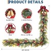 6FT Christmas Garland with LED Lights Battery Operated, Christmas Decorations 20 Lights 8-Function - 2 of 4