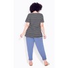 Avenue Women's Plus Size Mae Ruffle Stripe Top - 3 of 4
