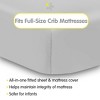 BreathableBaby All-in-One Fitted Sheet & Waterproof Cover, For 52" x 28" Crib Mattress (2-Pack), Gray - 2 of 4
