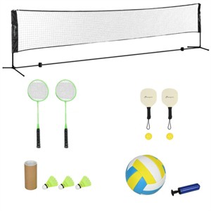 Naysaye Sports Nets and Rebounders Portable Adjustable Badminton Set Pickleballs Volleyball for Outdoor, Multicolored, 39.37"*10.03"*8.07" - 1 of 4