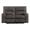 HOMES: Inside + Out Songpeace Transitional Leatherette Power Reclining Loveseat with Adjustable Footrest and Headrest - 3 of 4