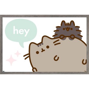 Trends International Pusheen - Hey Framed Wall Poster Prints - 1 of 4