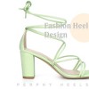 Perphy Women's Faux Suede Open Toe Lace Up Strappy Chunky Heel Sandals - 4 of 4
