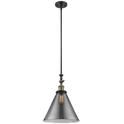 Cone - 1 Light Stem Hung Tiltable Mini Pendant In Industrial Style-18 Inches Tall and 12 Inches Wide