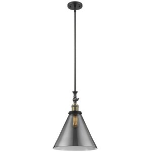 Cone - 1 Light Stem Hung Tiltable Mini Pendant In Industrial Style-18 Inches Tall and 12 Inches Wide - 1 of 1
