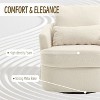 CAVINAS Modern Swivel Lounge Chair, Ergonomic Round Arm Accent Chair with PU Leather Upholstery, 360-Degree Rotating Base & Dual Pillow Support - 3 of 4