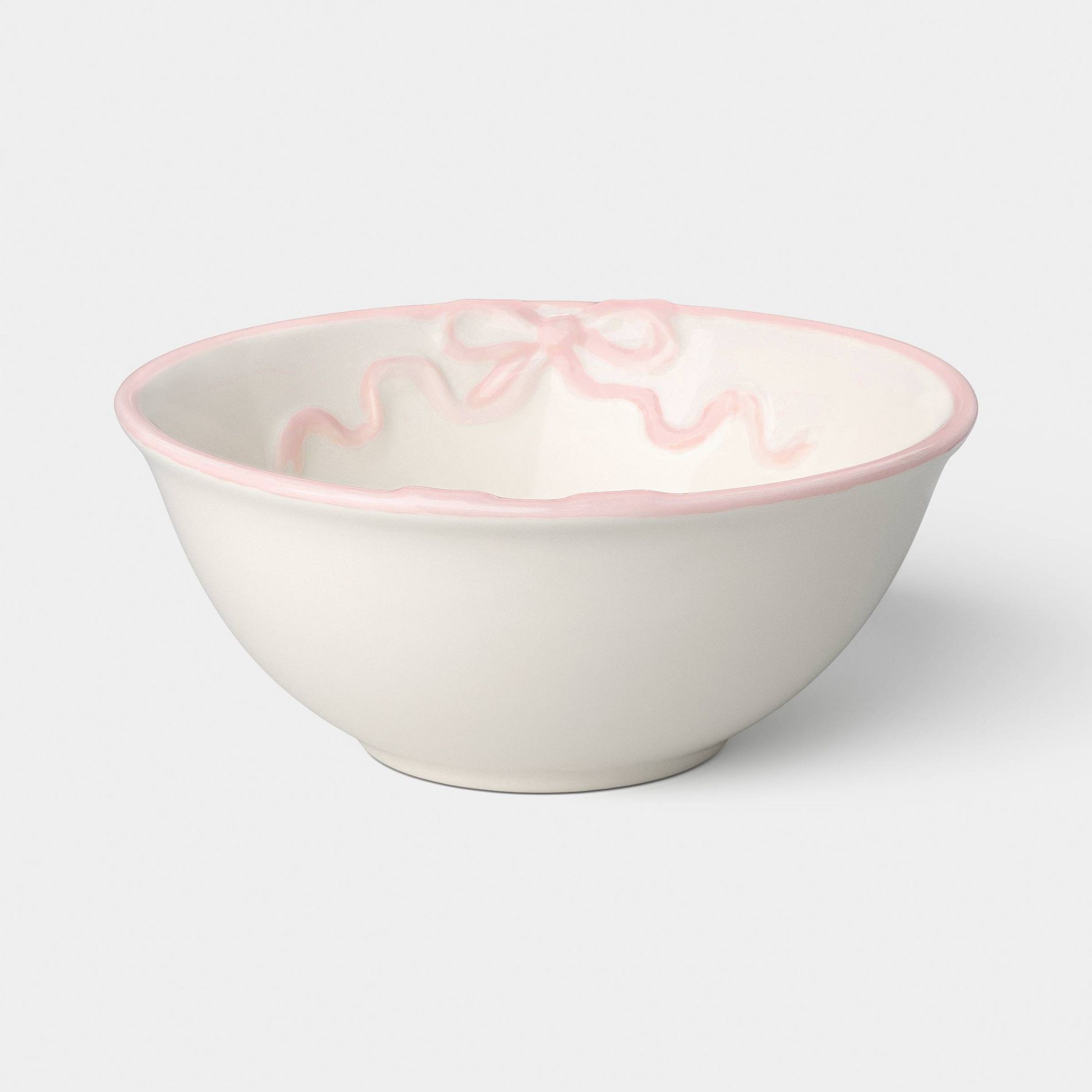 22.5 fl oz Stoneware Bow Cereal Bowl Cream - Room Essentials™