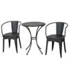 VisioGear Patio Bistro Sets, 3 Pieces Patio Dining Sets with Metal Table Top for Backyard or Poolside, Black & Silver, 24.25"*24.25"*30" - 4 of 4