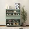 MDF Wooden Storage Cabinet dressers with 4 Doors and 2 Drawers, Spacious Storage and Versatile Use - 4 of 4