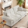 91.5"Chenille Deep Seat Sofa Couch with 2 Throw Pillows-Morden Fort - 3 of 4