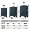 BEAFUP 20"/24"/28" 3 pcs/set in ABS Spinner Wheel Luggage, Carry on Suitcase, Matching Color, TSA Combination Lock - 4 of 4