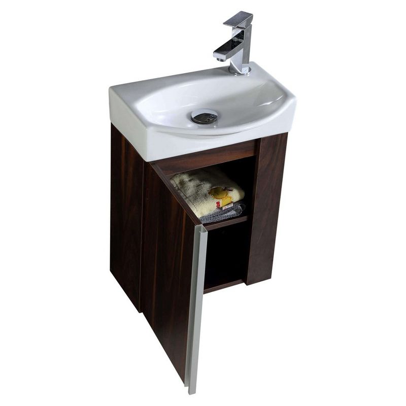 Fine Fixtures Compacto Small Wall Mounted Bathroom Vanity Set with Sink - Mirror Included, 4 of 9