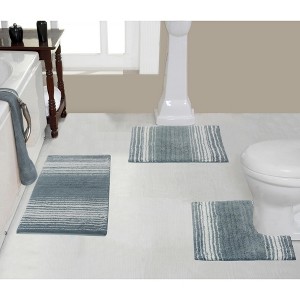 Gradiation Rug Collection Cotton Tufted Set of 3 Bath Rug Set - Home Weavers - 1 of 4