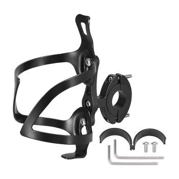 Unique Bargains Double Side Bicycle Water Coffee Drink Cup Bottle Holder Cages Carrier Rack with Base  for Mountain Road Bike Motorcycle