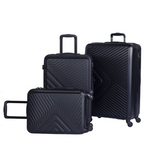 3 Piece Luggage Sets ABS Lightweight Suitcase with Two Hooks, Spinner Wheels, TSA Lock, (20/24/28) Blue - 1 of 4