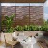 Lirago Brown 72 in. Galvanized Metal Outdoor Privacy Screens Garden Outdoor Fence - 3 of 4