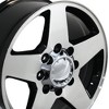 OE Wheels LLC CV91A-20085-8650-12MB Black Machined Wheel Painted (20 x 8.5 inches /8 x 165 mm, 12 mm Offset) - 2 of 3