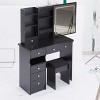 NicBex 29.2"/37"/41" Vanity Desk with Touch Control LED Mirror,Makeup Vanity Set with Stool,Multi Layer Storage Vanity Table with Adjustable LED - 2 of 4