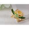 Anna-Kaci Elegant Crystal Rhinestone Fruit and Bee Brooch - Fashionable Gold Plated Fruit Insect Lapel Pins for Dresses and Accessories - 3 of 4