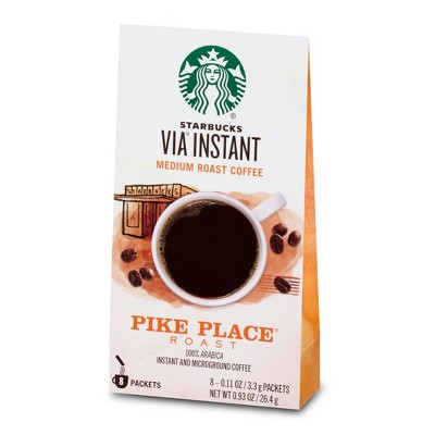 Starbucks VIA Instant Coffee Medium Roast Packets Pike Place Roast Packets - 8ct/0.11oz_1