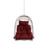 CAVINAS PE Egg Outdoor Swing Chair with Cushion and Headrest Pillow,Rattan Porch Swing for Bedroom,Garden,Courtyard,Red - 2 of 4
