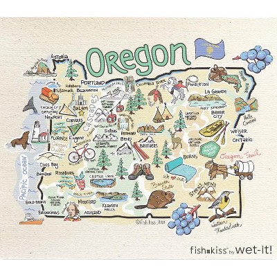 Wet it By Fishkiss State Washcloth - Oregon