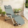 Gulches Folding textile waterproof terrace lounge chair,outdoor adjustable lounge chair with pillows for lawn, beach, pool, portable camping,Gray - 4 of 4
