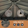 DOMETOUR 12' x 12' Aluminum Hardtop Gazebo with Steel Double Roof, Curtains & Netting for Patio, Backyard, Deck, Lawn - 2 of 4