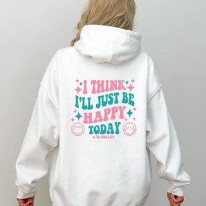 S.W.Smiley I'll Just Be Happy Colorful Front and Back Design - Womens Hoodie - 1 of 2