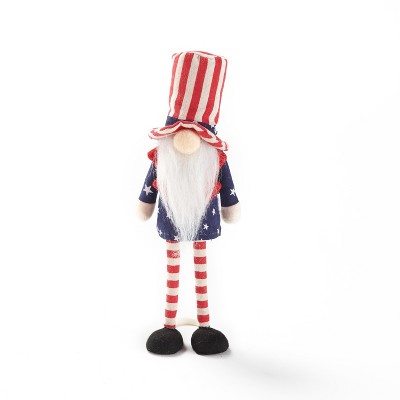 Lakeside Plush Seasonal Gnome with Patriotic Theme - Indoor Americana Accent