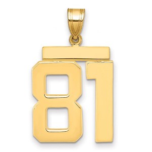 Black Bow Jewelry 14k Yellow Gold, Athletic Collection, Large Polished Number 81 Pendant - 1 of 3