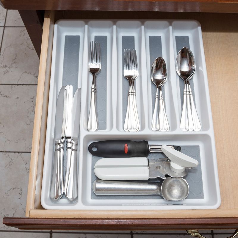Hastings Home 6-Section Flatware, Silverware, Utensil, or Cutlery Divider Drawer Organizer, 2 of 6