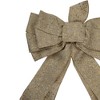 Northlight 12" x 25" Burlap and Gold 10 Loop Christmas Bow Decoration - image 2 of 3