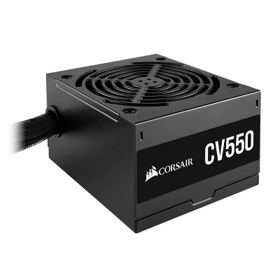 Corsair CV Series CV550, 550 Watt, 80 Plus Bronze Certified PSU, Fixed Cable Power Supply - Black