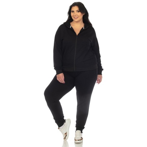 Cheibear Womens 2 Piece Outfits Sweatsuit Outfits Hooded Crop Sweatshirt  And Jogger Tracksuit Set : Target