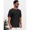 INSPIRE CHIC Men's Short Sleeve Crew Neck Summer Casual Jacquard Knitted T-Shirts - 4 of 4