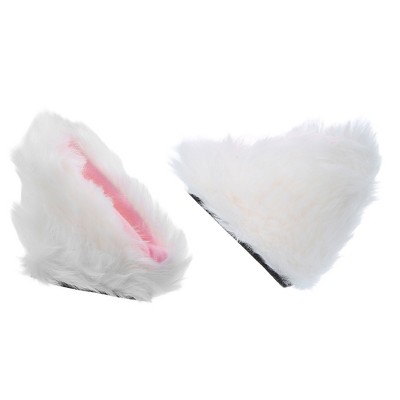 Unique Bargains Cat Ears Shape for Helmet Decor Accessory White Pink 1 Pair