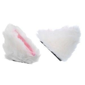 Unique Bargains Cat Ears Shape for Helmet Decor Accessory White Pink 1 Pair - 1 of 4