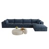GDFStudio Jocelyn Modern 4-Seater Corduroy Fabric and Feather-filled Upholstered L-Shaped Sectional Sofas with Ottoman - 4 of 4