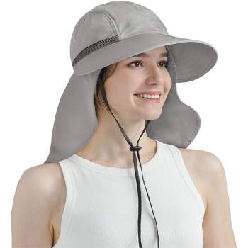 Women Summer Wide Brim Bucket Sun Hat UV Protection Packable Folding Cap  Grey
