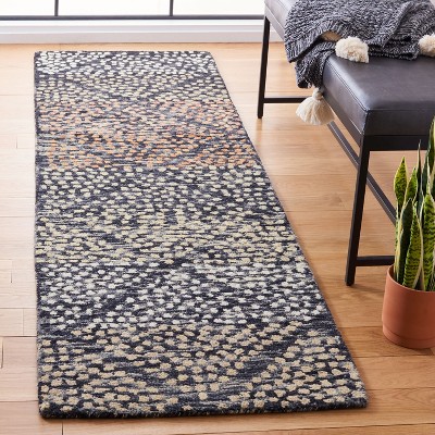 Trace Ivory and Navy Hand-Tufted Wool Area Rug