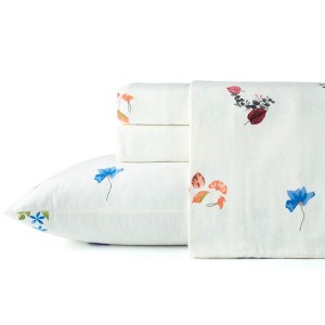 Pointehaven 180 GSM Brushed Cotton Printed Soft Flannel Deep Pocket Oversized Sheet Set - 1 of 4